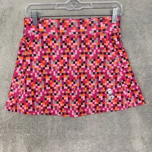 Running Skirts Womens 4 Pink Pixel Skort Shorts Pickleball Tennis Golf Size 2